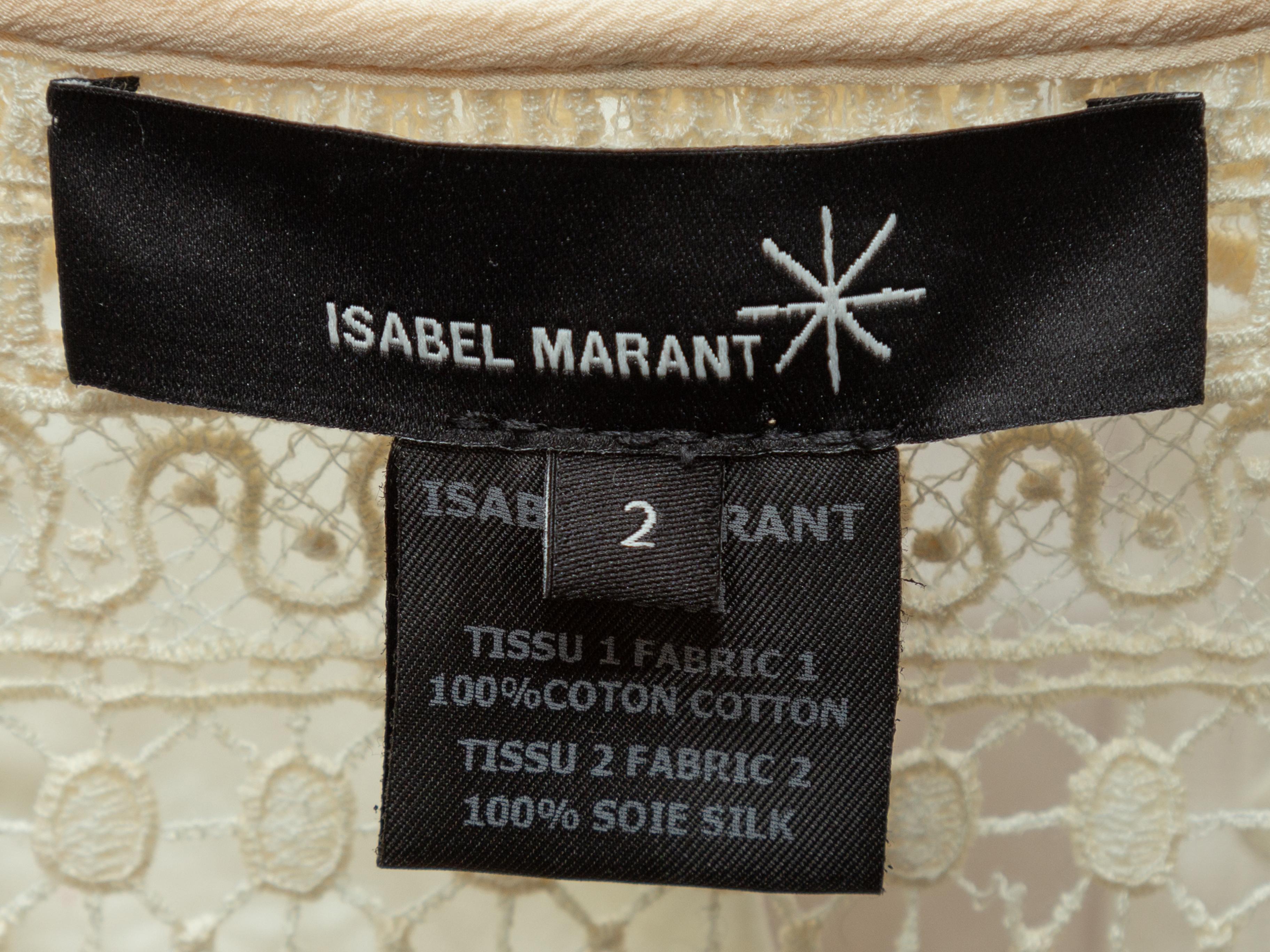 Isabel Marant Cream Lace Sheer Jacket In Good Condition In New York, NY
