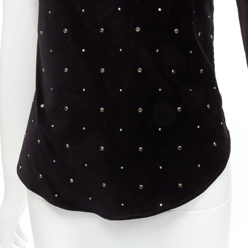 ISABEL MARANT crystal embellished studded beads velvet one shoulder top FR36 S For Sale 3