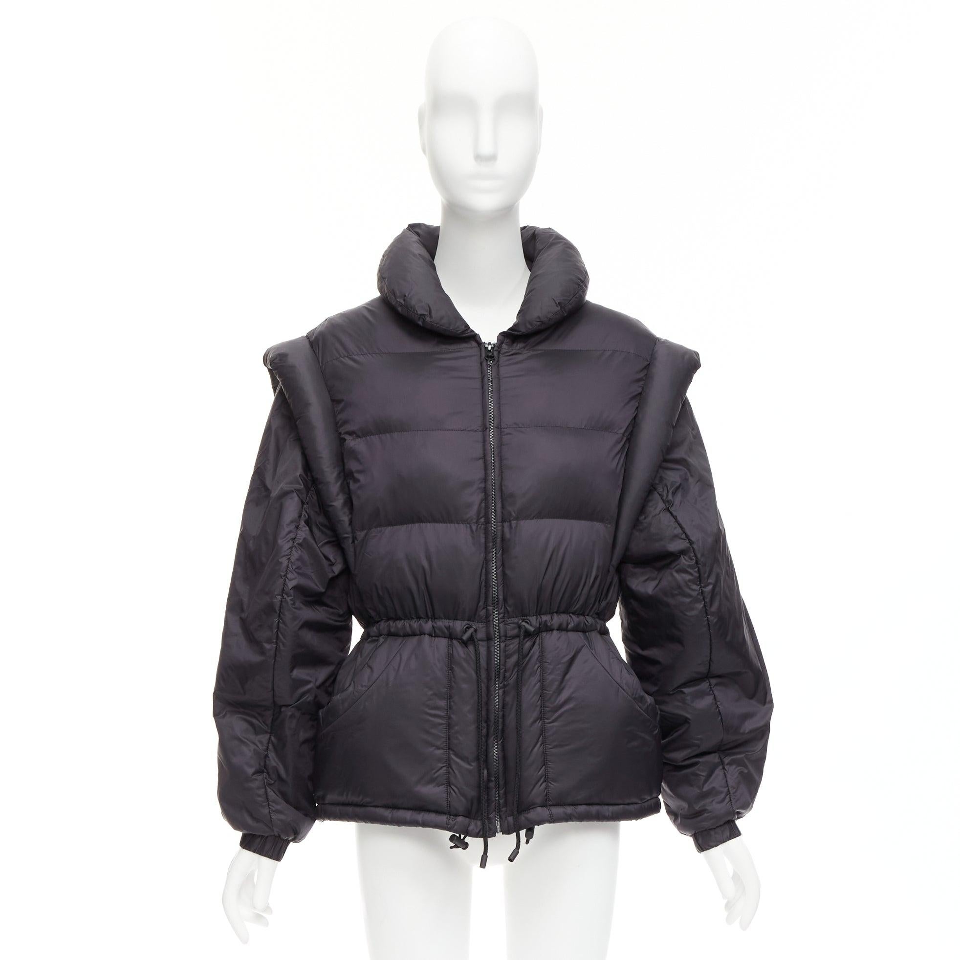 ISABEL MARANT Darsha Convertible black quilted puffer padded shell jacket FR38 M For Sale 7