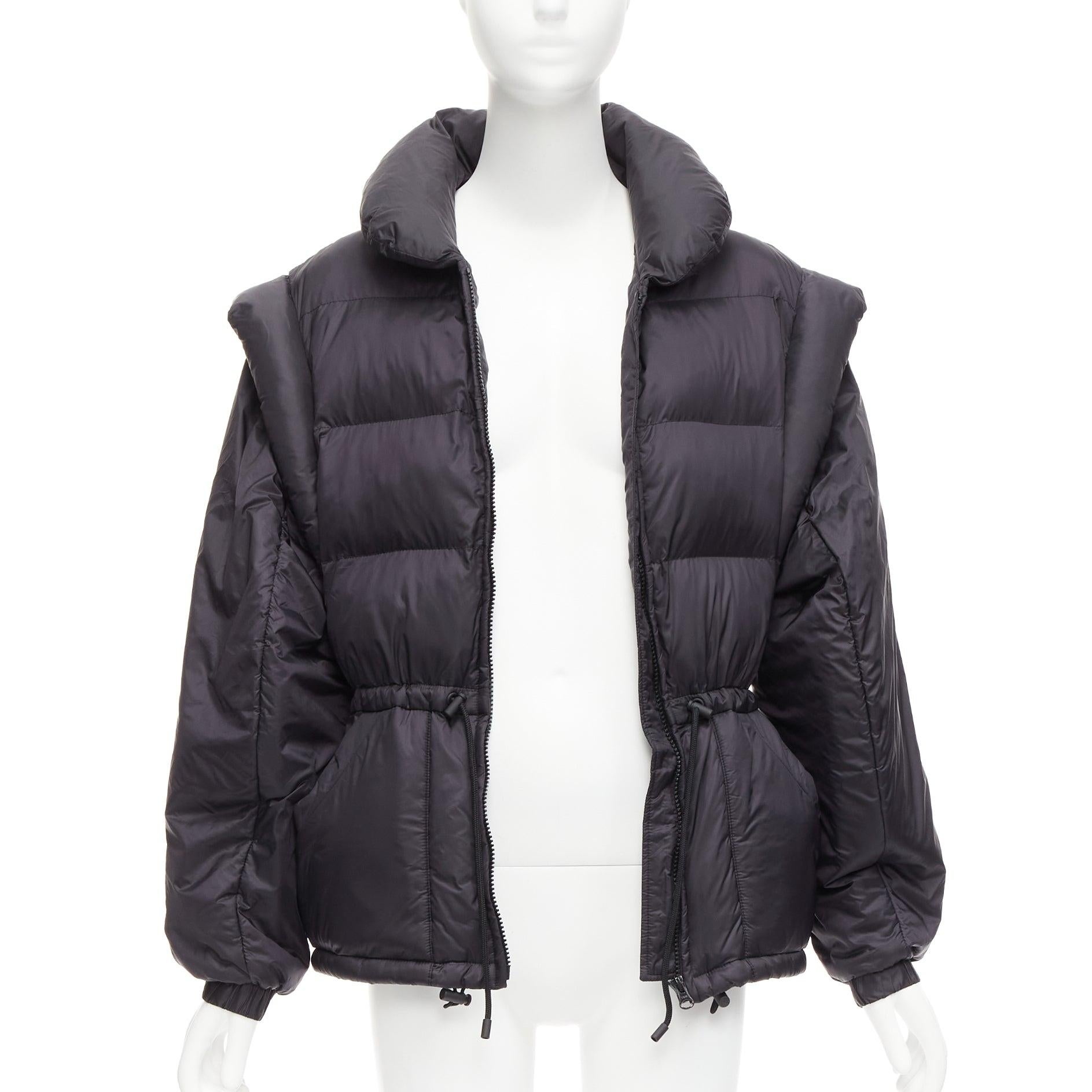 Women's ISABEL MARANT Darsha Convertible black quilted puffer padded shell jacket FR38 M For Sale