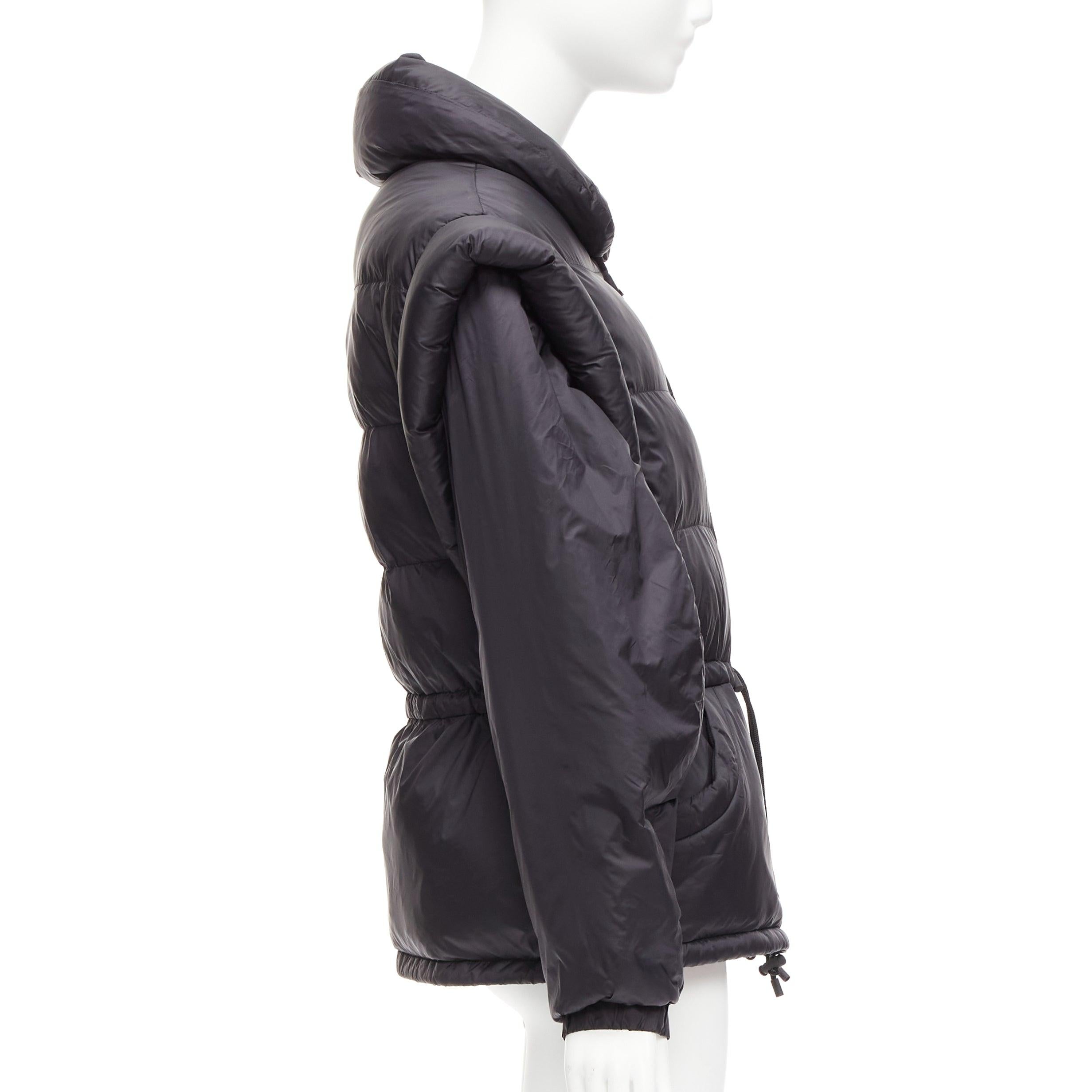 ISABEL MARANT Darsha Convertible black quilted puffer padded shell jacket FR38 M For Sale 2