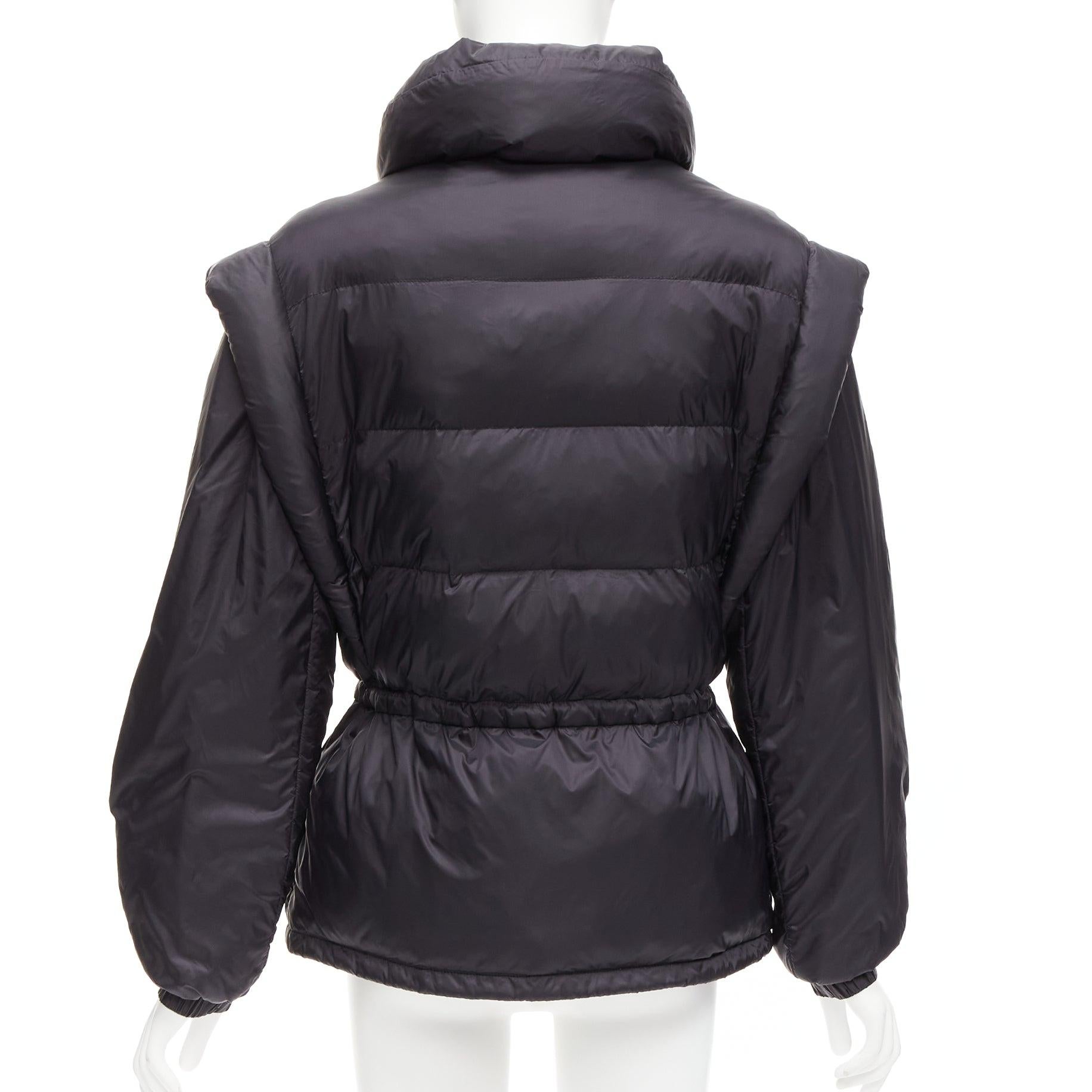 ISABEL MARANT Darsha Convertible black quilted puffer padded shell jacket FR38 M For Sale 3