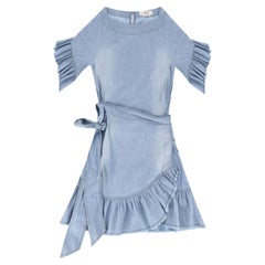 Isabel Marant Denim Ruffle Wrap Dress