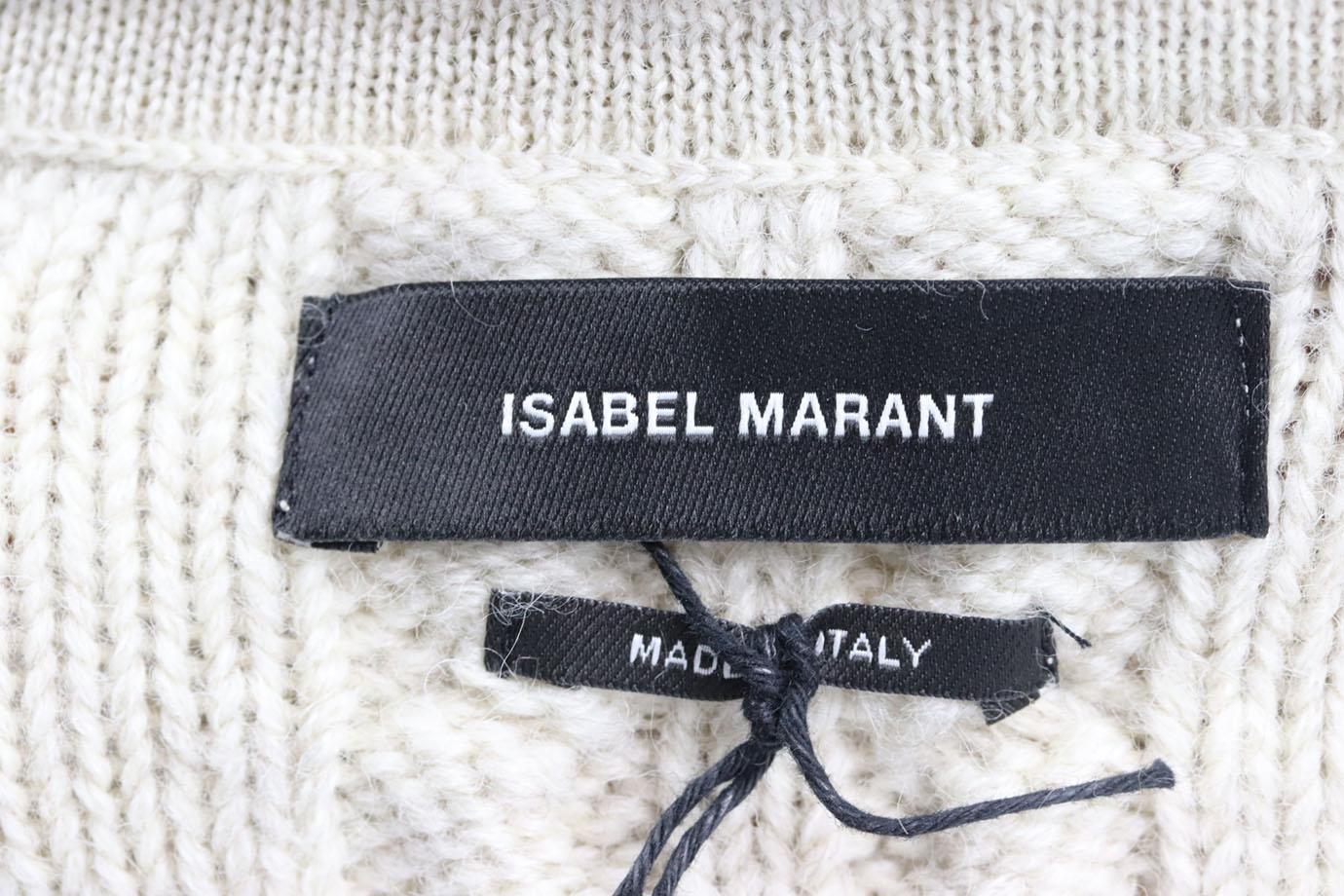 Isabel Marant Dixon Cable Knit Wool Blend Cardigan FR 36 UK 8 In Excellent Condition In London, GB