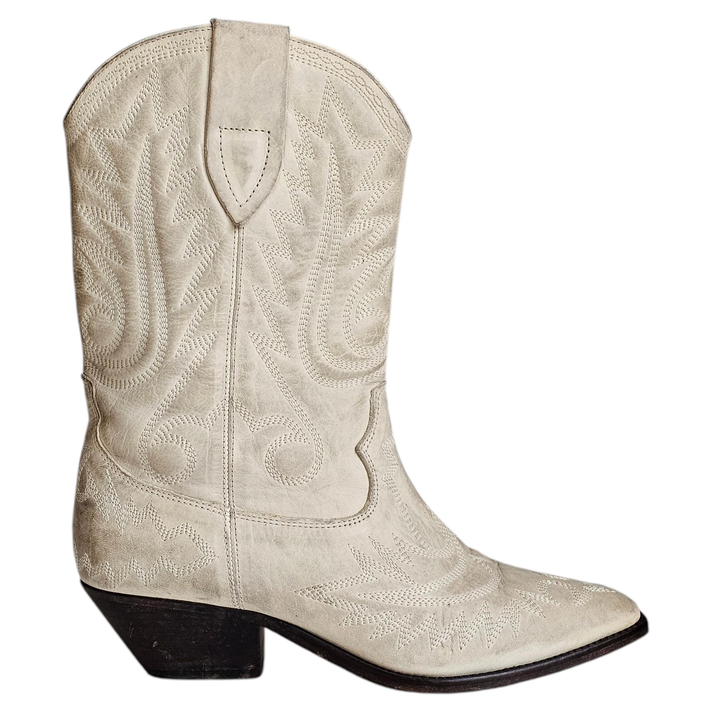 Isabel Marant Duerto Cowboy / Westernstiefel in creme weiß Größe 40!
