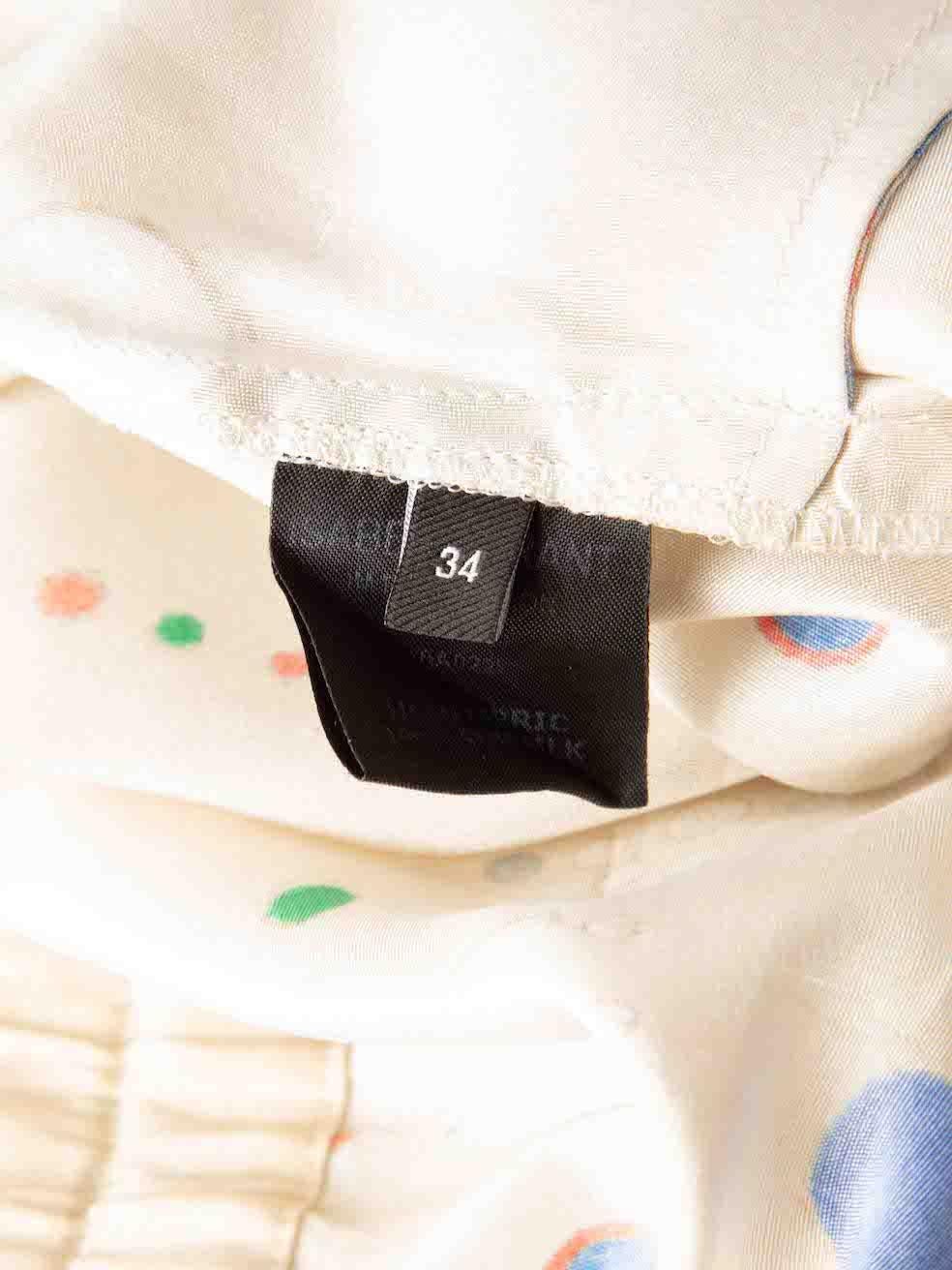 Pantalon mince abstrait en soie écrue Isabel Marant, taille XS en vente 2