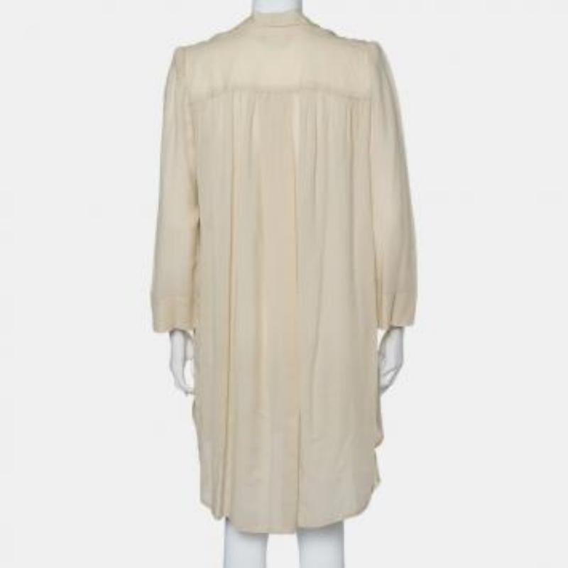 Isabel Marant Ecru Voile Button Front Rivera Shift Dress M For Sale 5