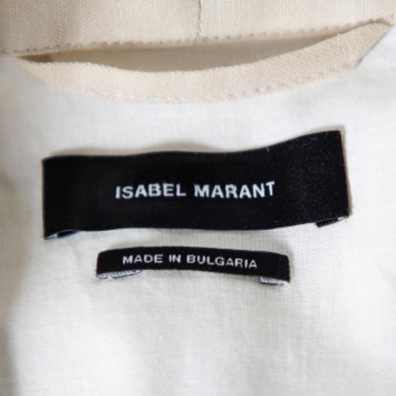Isabel Marant Ecru Voile Button Front Rivera Shift Dress M In Good Condition For Sale In Dubai, Al Qouz 2