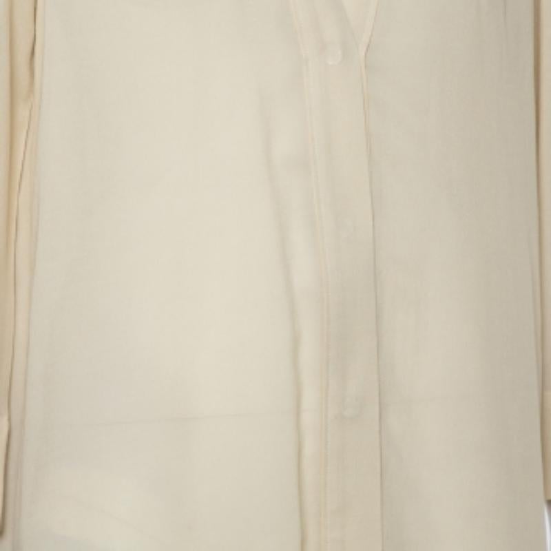 Isabel Marant Ecru Voile Button Front Rivera Shift Dress M For Sale 2