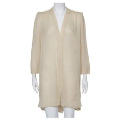 Isabel Marant Ecru Voile Button Front Rivera Shift Dress M