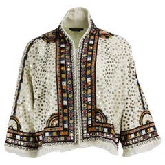 Isabel Marant Embellished Canvas Jacket Fr 40 Uk 12