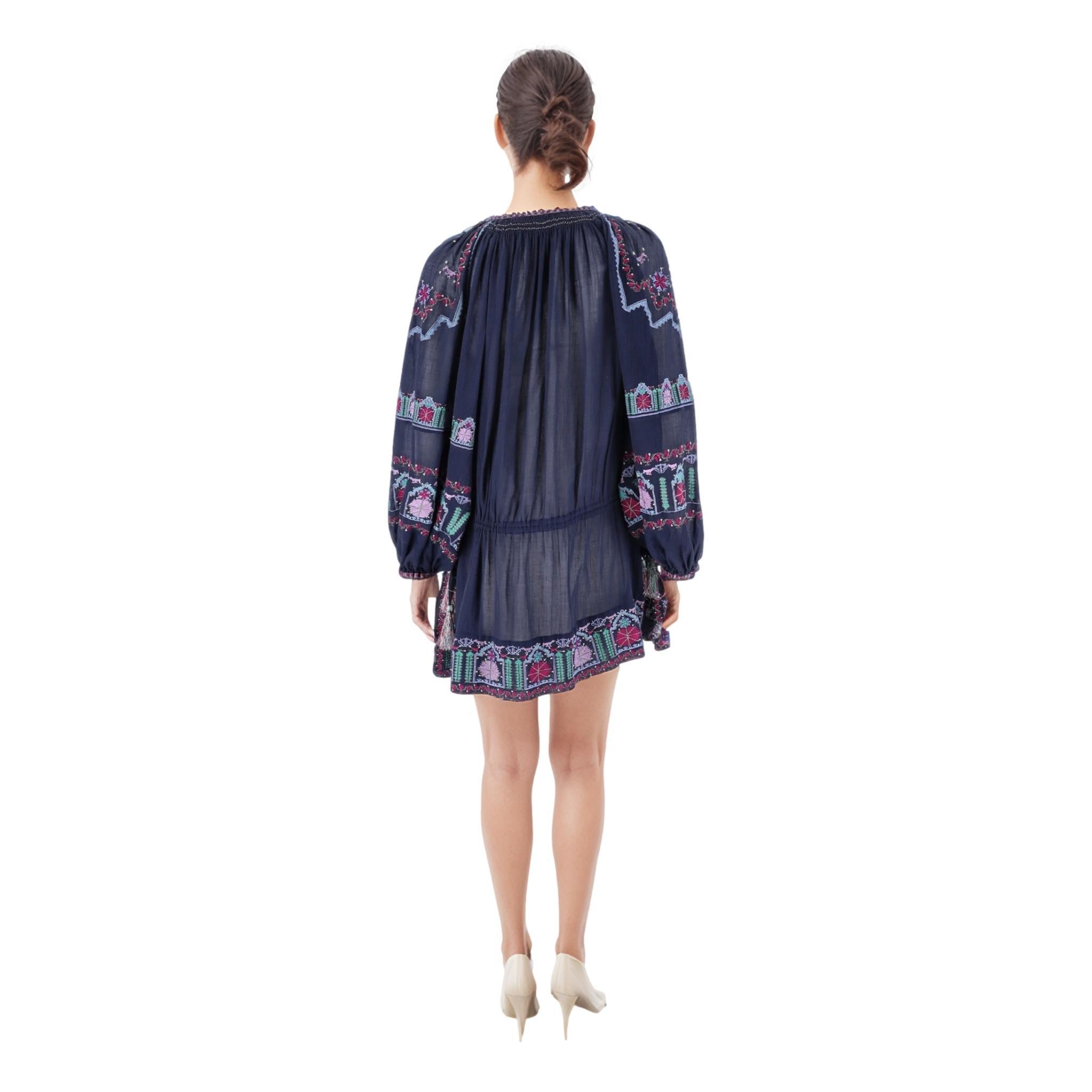 Isabel Marant Embroidered Cotton Dress In Excellent Condition For Sale In London, GB