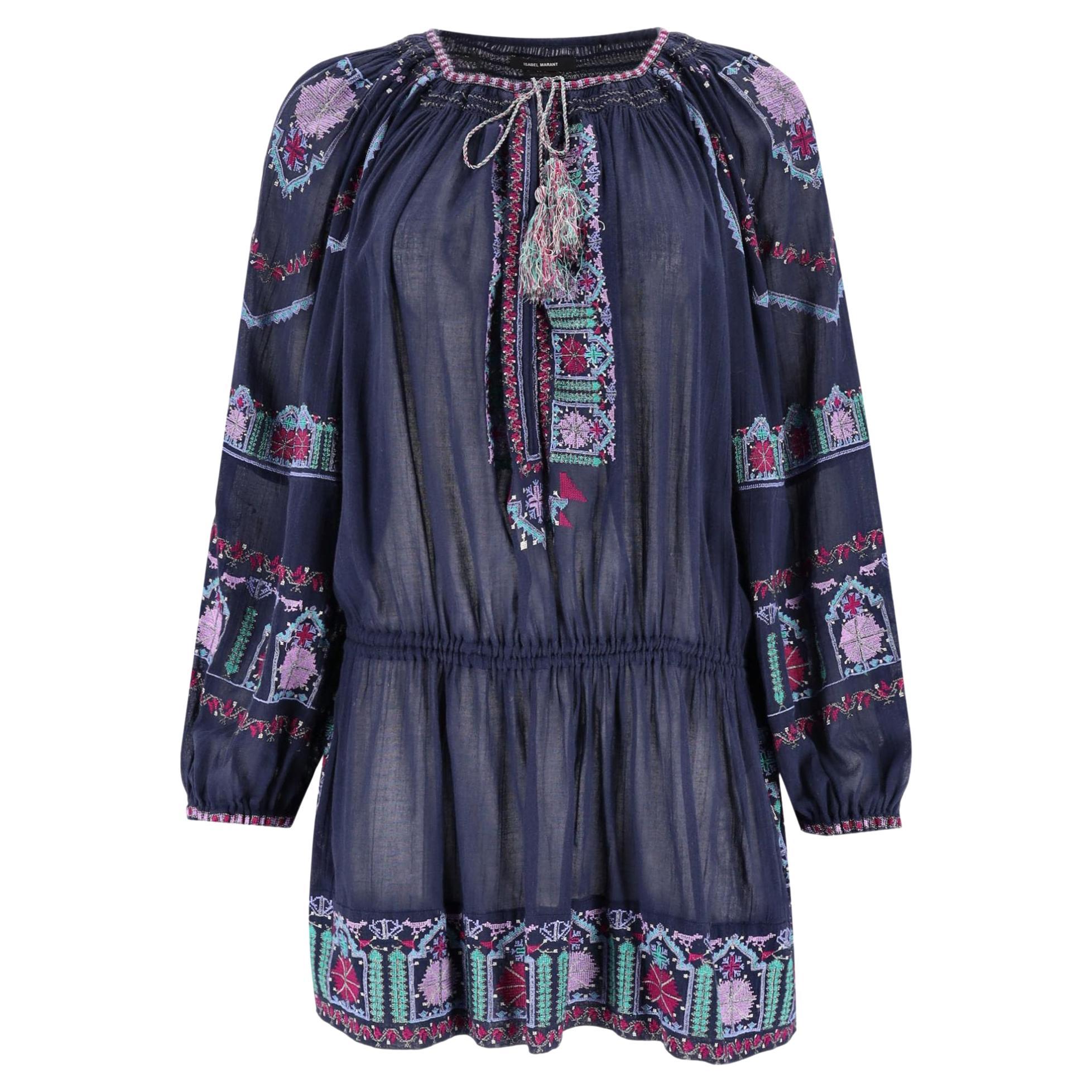 Isabel Marant Embroidered Cotton Dress For Sale
