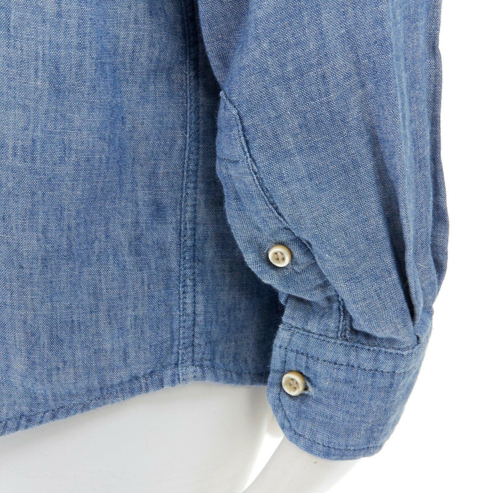 ISABEL MARANT ETOILE 100% cotton light chambray dual breast pocket shirt FR36 2