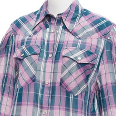 ISABEL MARANT ETOILE Bethany purple cotton check top FR34 XS shorts FR36 S set