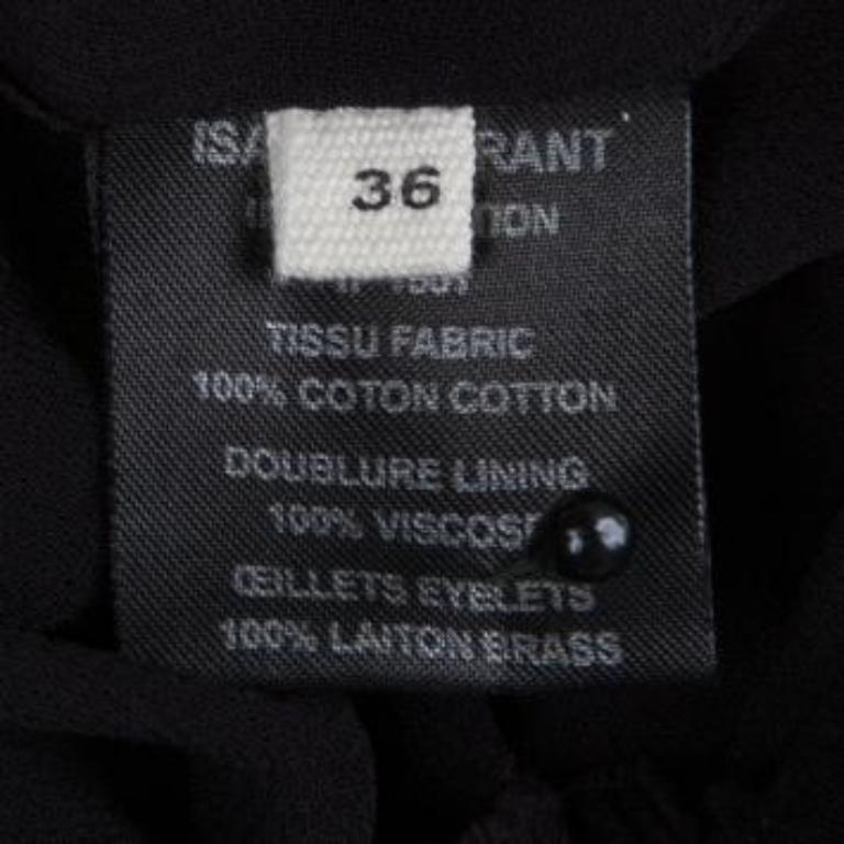 Isabel Marant Etoile Gonna in cotone nero con dettaglio occhielli e arricciatura S in vendita 4