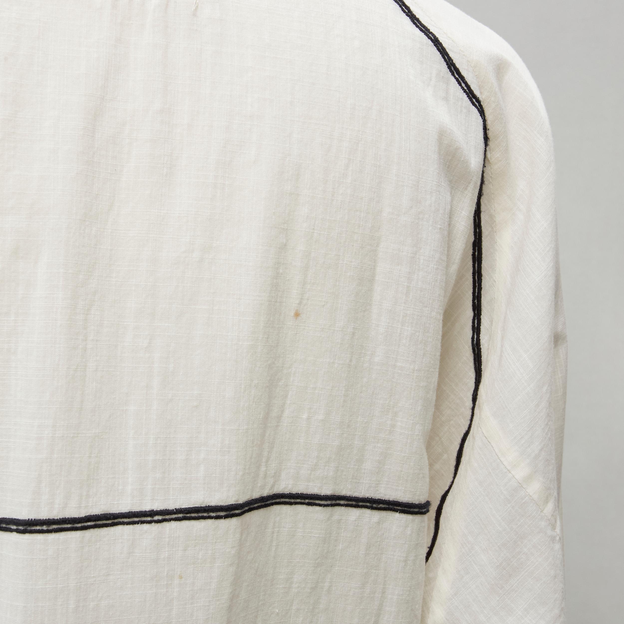ISABEL MARANT ETOILE black embroidery cream cotton pocketed boho top FR36 S For Sale 6