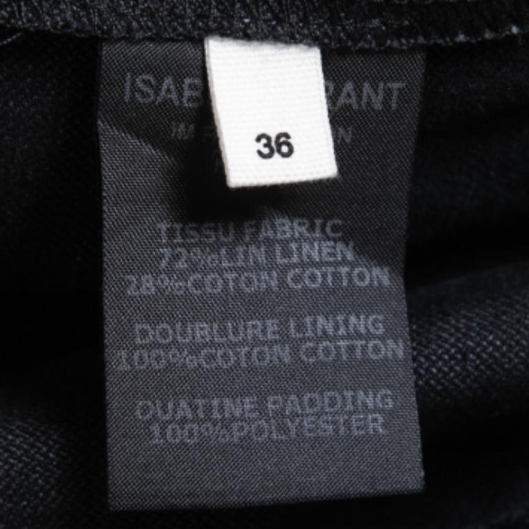 Isabel Marant Etoile Mini vestido sin mangas con cinturón de lino negro gris XS en Bueno Estado en Dubai, Al Qouz 2