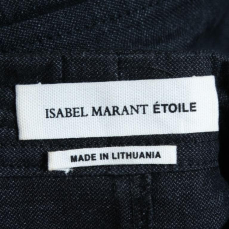 De las mujeres Isabel Marant Etoile Mini vestido sin mangas con cinturón de lino negro gris XS