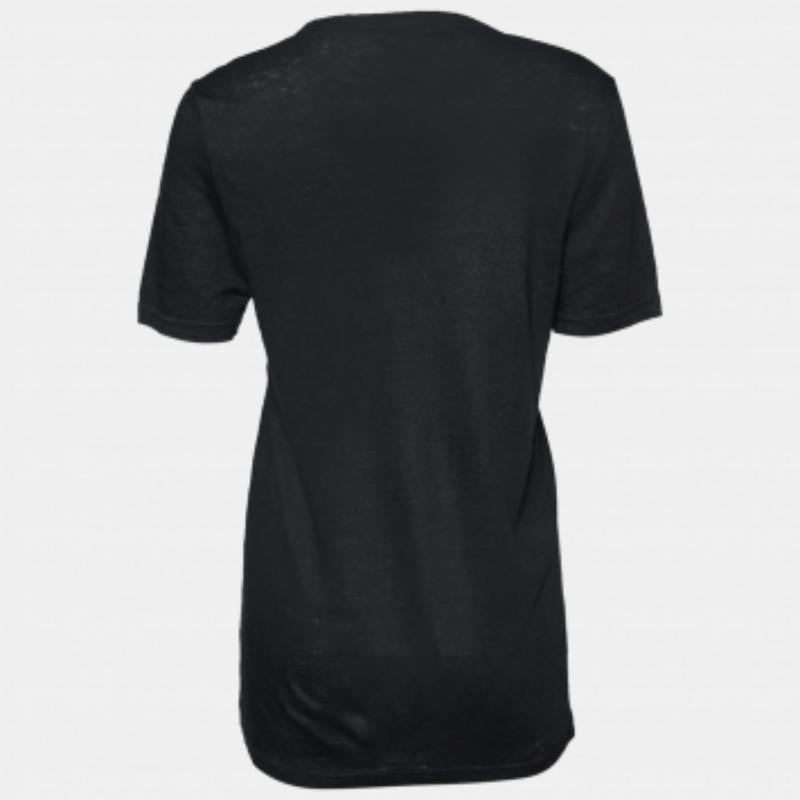 Donna Isabel Marant Etoile - Maglietta nera in maglia di lino con scollo a V L. in vendita