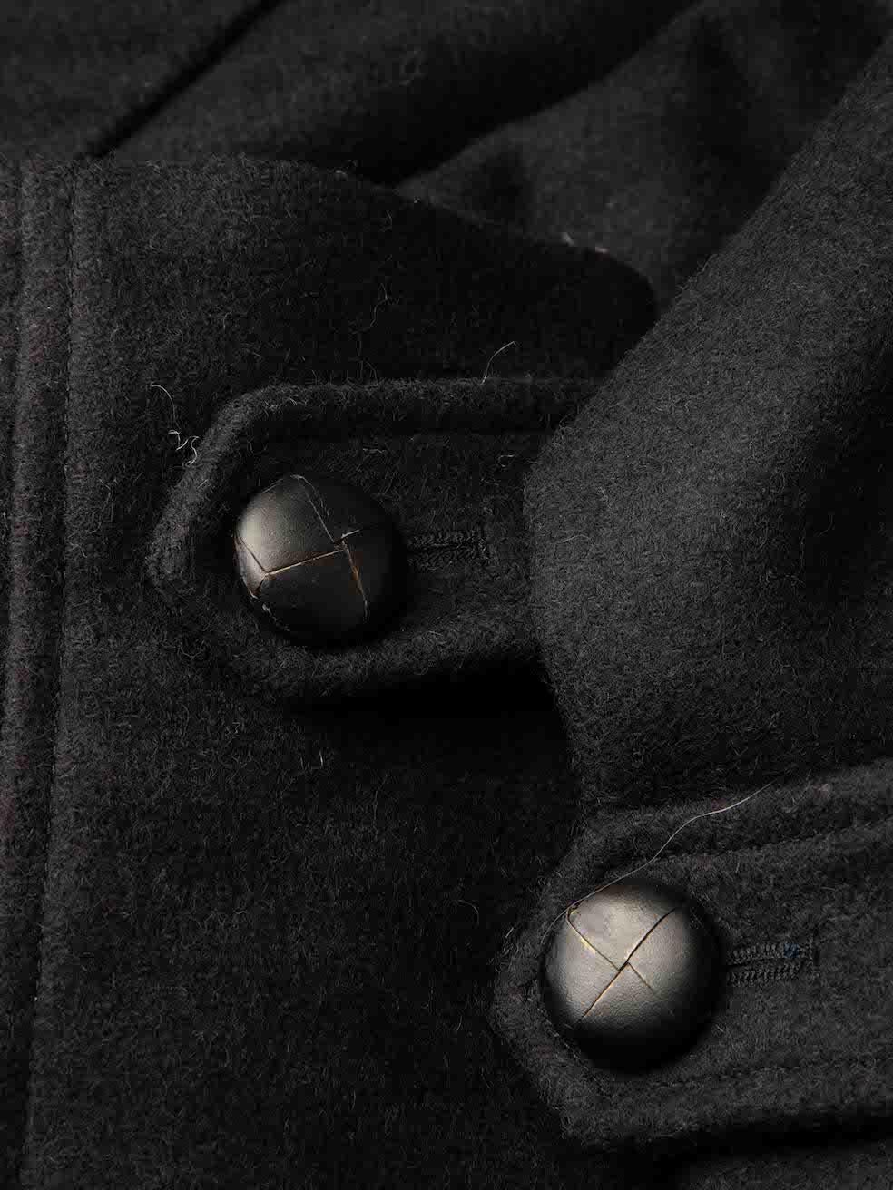 Women's Isabel Marant Étoile Black Wool Double Breasted Peacoat Size S
