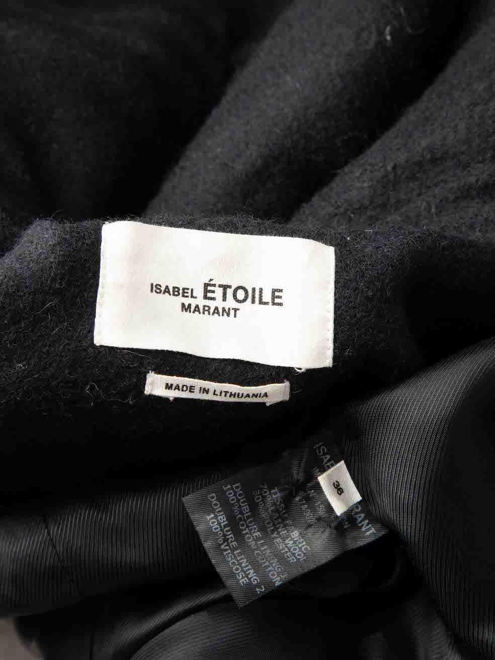 Isabel Marant Étoile Black Wool Double Breasted Peacoat Size S 1