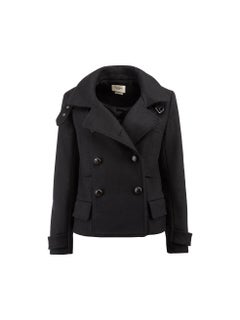 Isabel Marant Étoile Black Wool Double Breasted Peacoat Size S