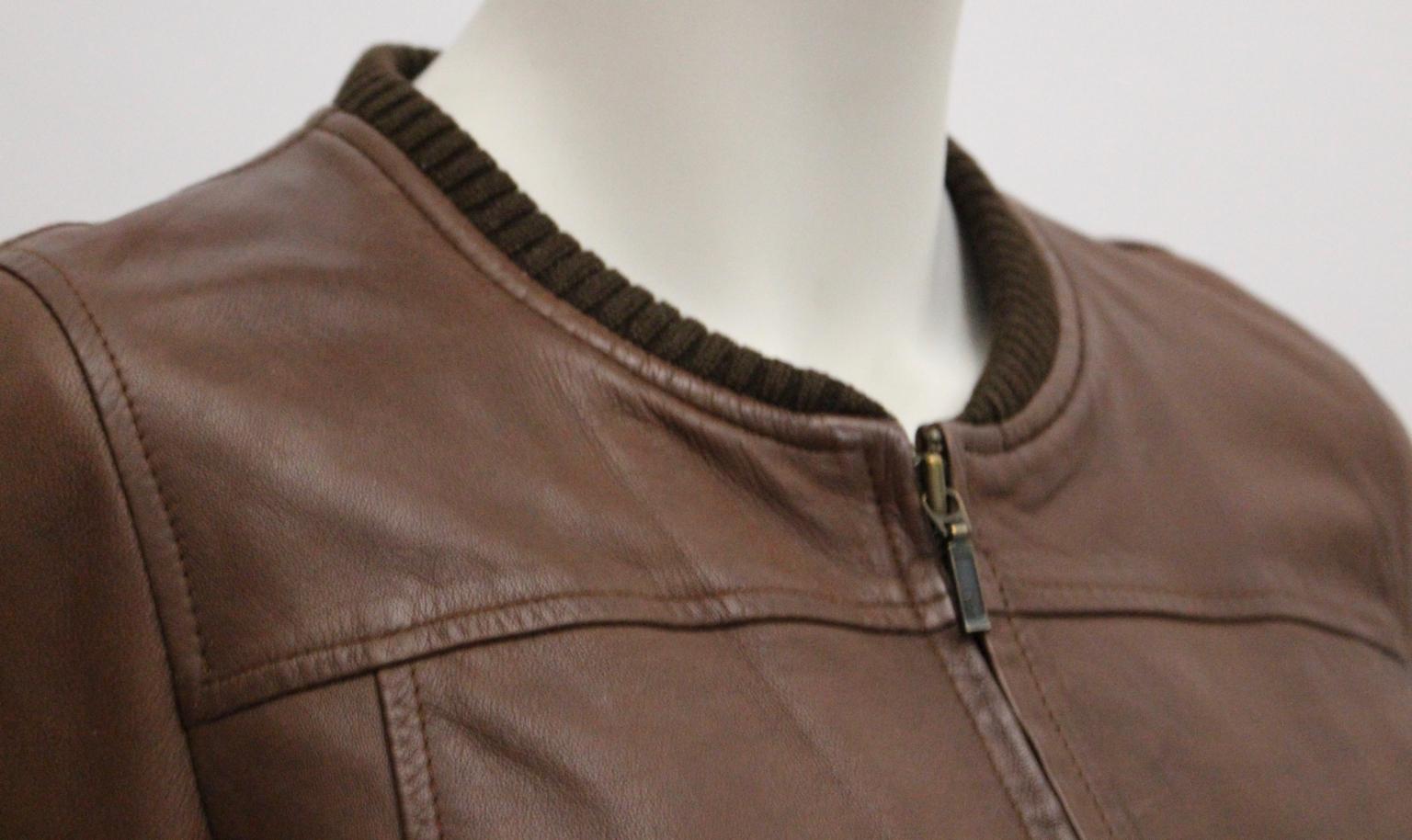 Isabel Marant Etoile Brown Sheep Leather Vintage Cropped Jacket France  For Sale 6