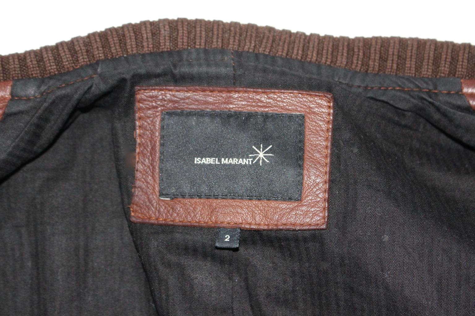 Isabel Marant Etoile Brown Sheep Leather Vintage Cropped Jacket France  For Sale 7