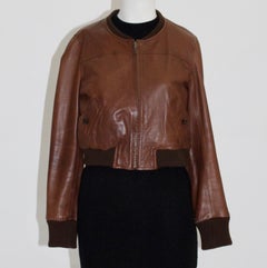 Isabel Marant Etoile Brown Sheep Leather Vintage Cropped Jacket France