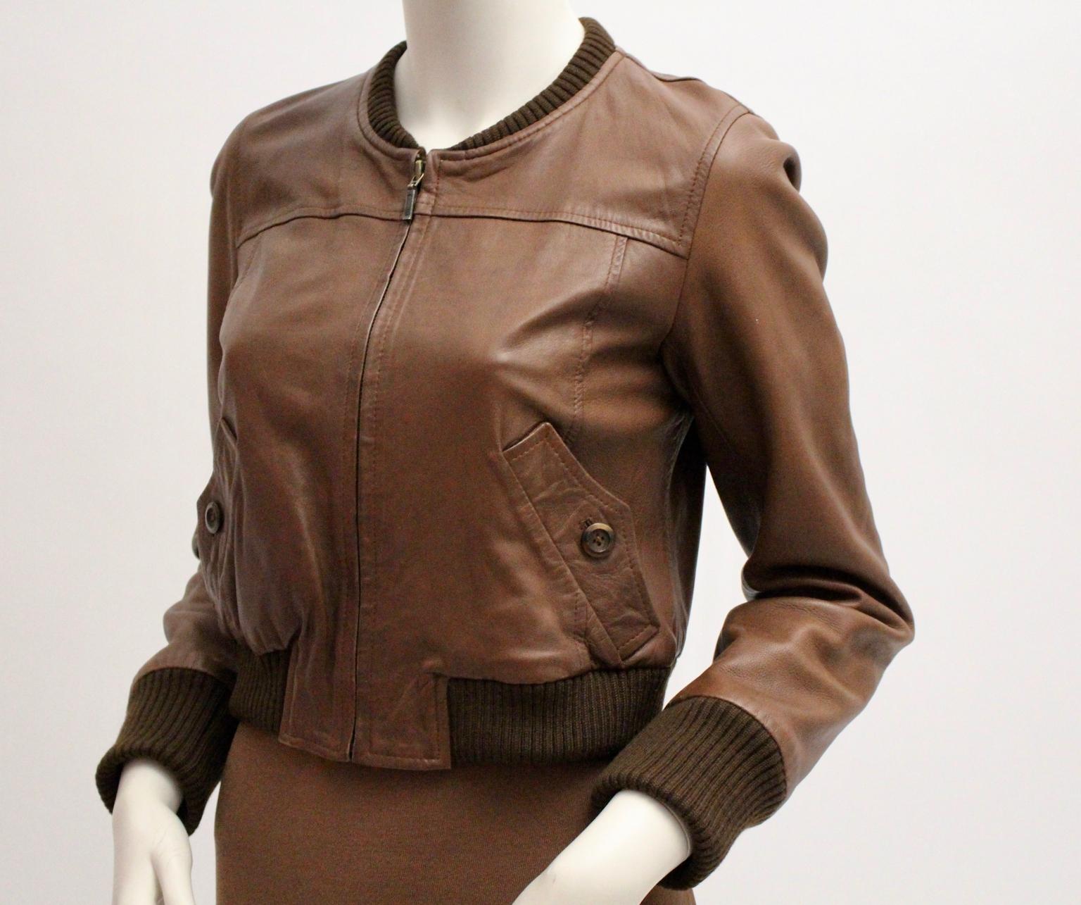 Isabel Marant Etoile Brown Sheep Leather Vintage Cropped Jacket France  For Sale 4