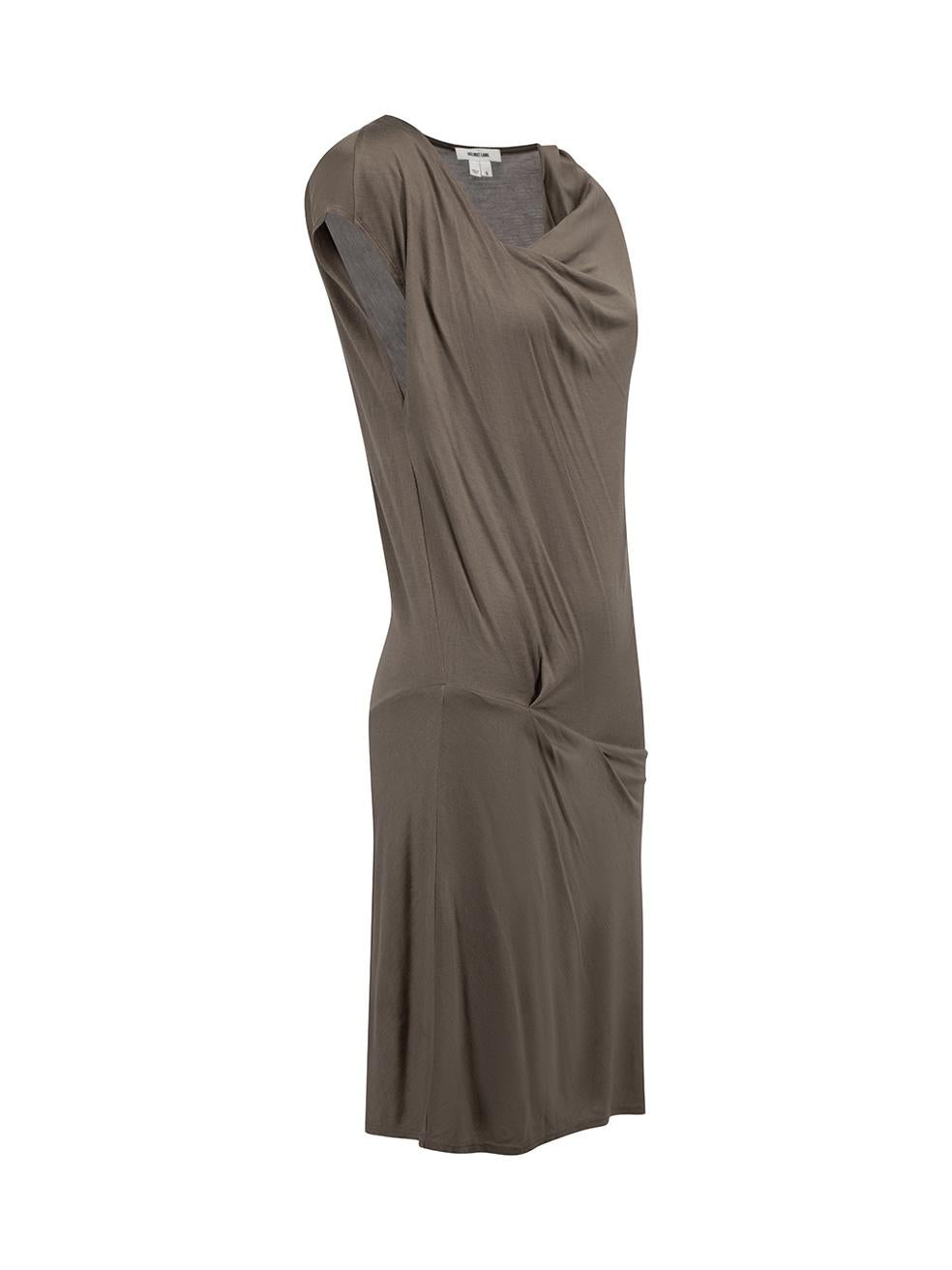 CONDITION is Very good. Minimal wear to dress is evident. Minimal wear to the front with pulls to the weave on this used Helmut Lang designer resale item. 



Details


Grey

Viscose

Knee length dress

Cowl neckline

Drape