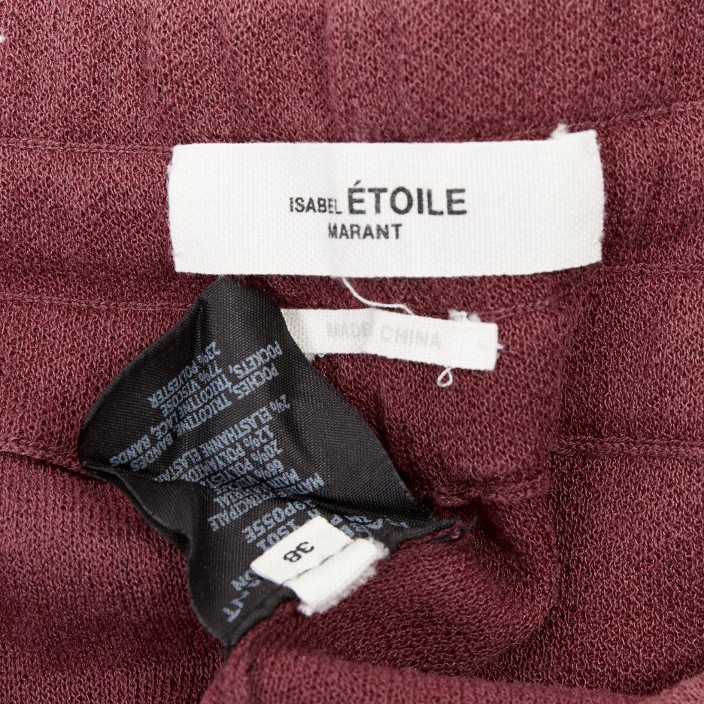 ISABEL MARANT Etoile - Pantalon de course avec bordure rose bordeaux FR38 M en vente 4