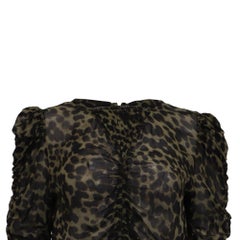 Isabel Marant Étoile Caja Ruched Blouse in Animal Print Viscose