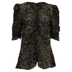 Isabel Marant Étoile Caja Ruched Blouse in Animal Print Viscose