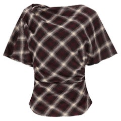 Isabel Marant Etoile Checked Wool-Blend Ruched Top