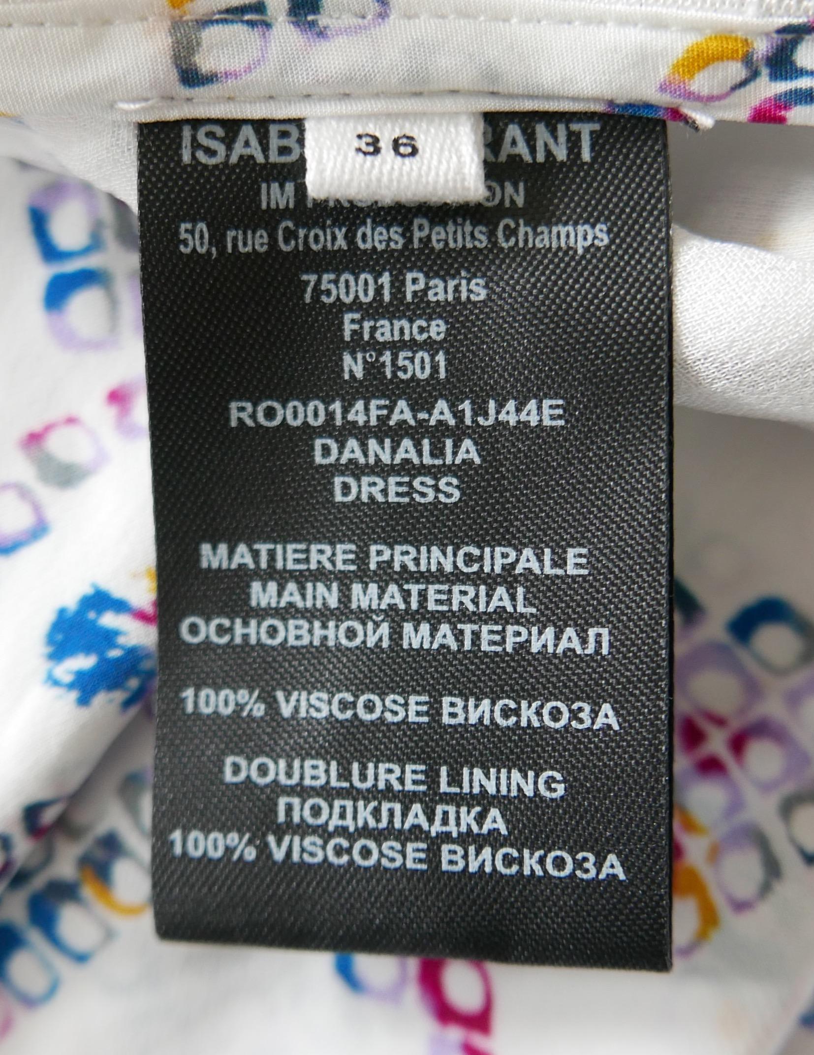Isabel Marant Etoile Danalia - Robe à imprimé bloc écru en vente 4
