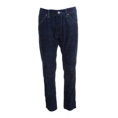 Isabel Marant Étoile Dark Blue Tiger Striped Corduroy Cropped Trousers L