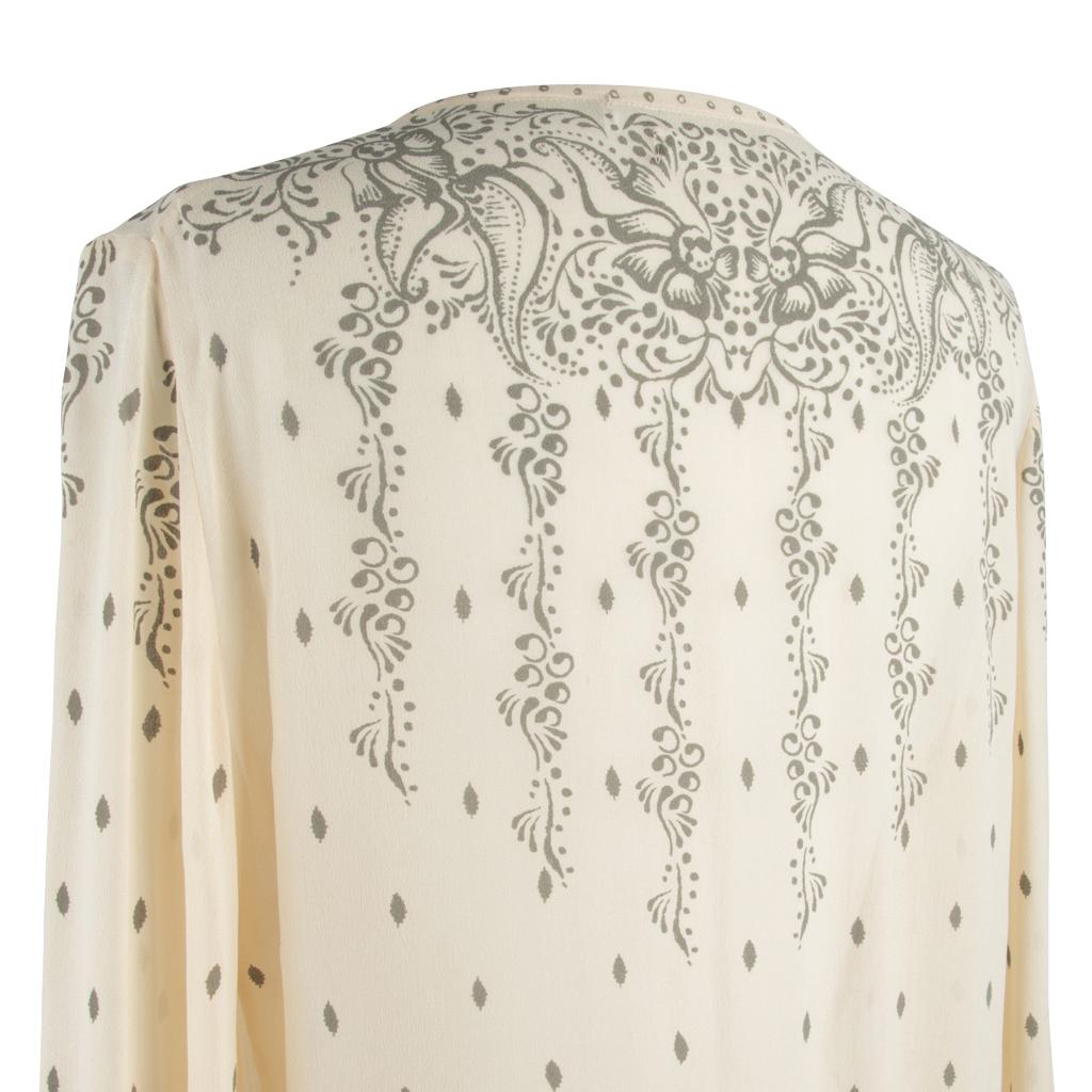 Isabel Marant Etoile Dress Silk Printed Creme Drop Waist 42 / 8 6