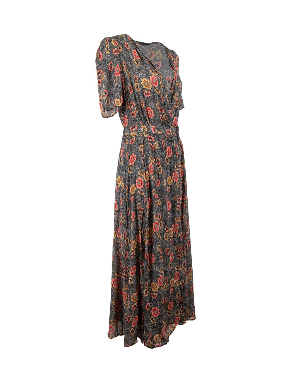 CONDITION is Very good. Hardly any wear to dress is evident on this used Isabel Marant Étoile designer resale item. 



Details


Grey

Viscose

Midi wrap dress

Floral print pattern

Short sleeves

V neckline

Front snap buttons closure





Made