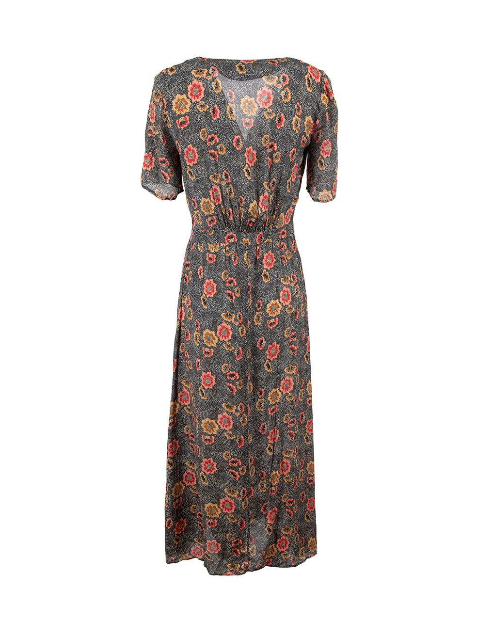 Isabel Marant Étoile Floral Print Midi Wrap Dress Size M In Good Condition In London, GB
