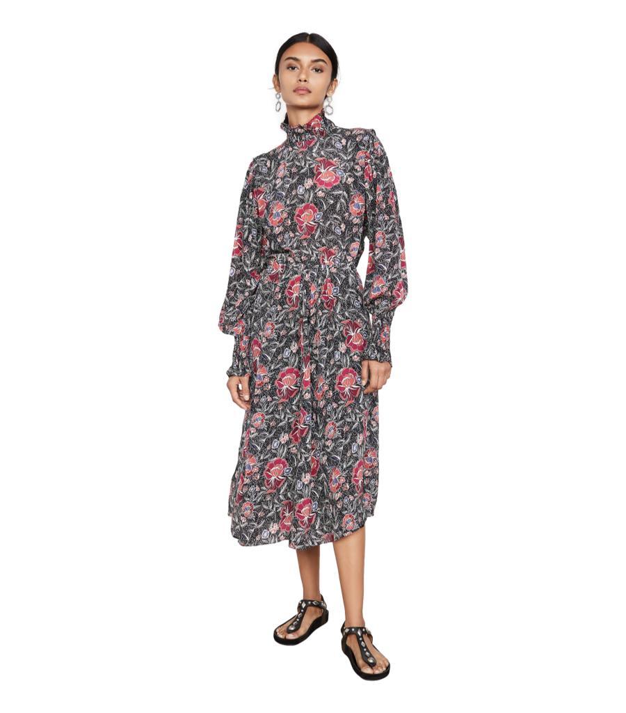 Isabel Marant Etoile Floral Silk Dress For Sale 1