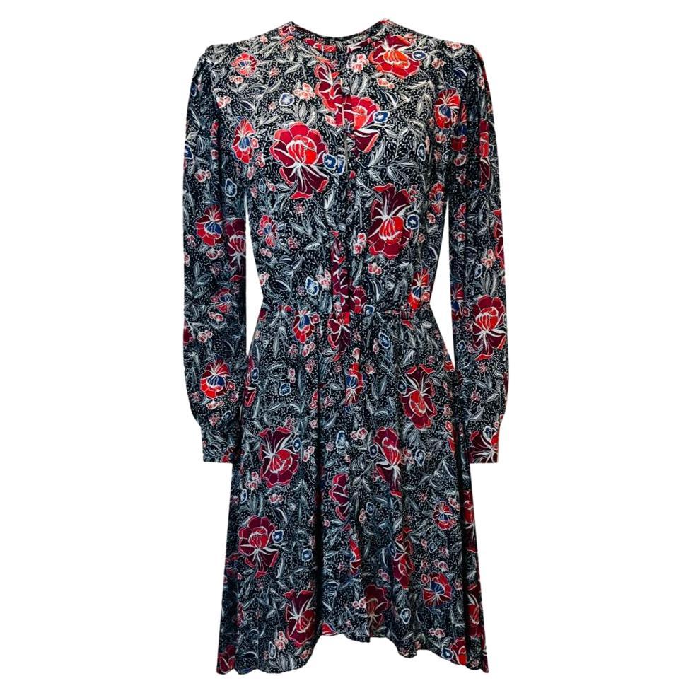Isabel Marant Etoile Floral Silk Dress For Sale
