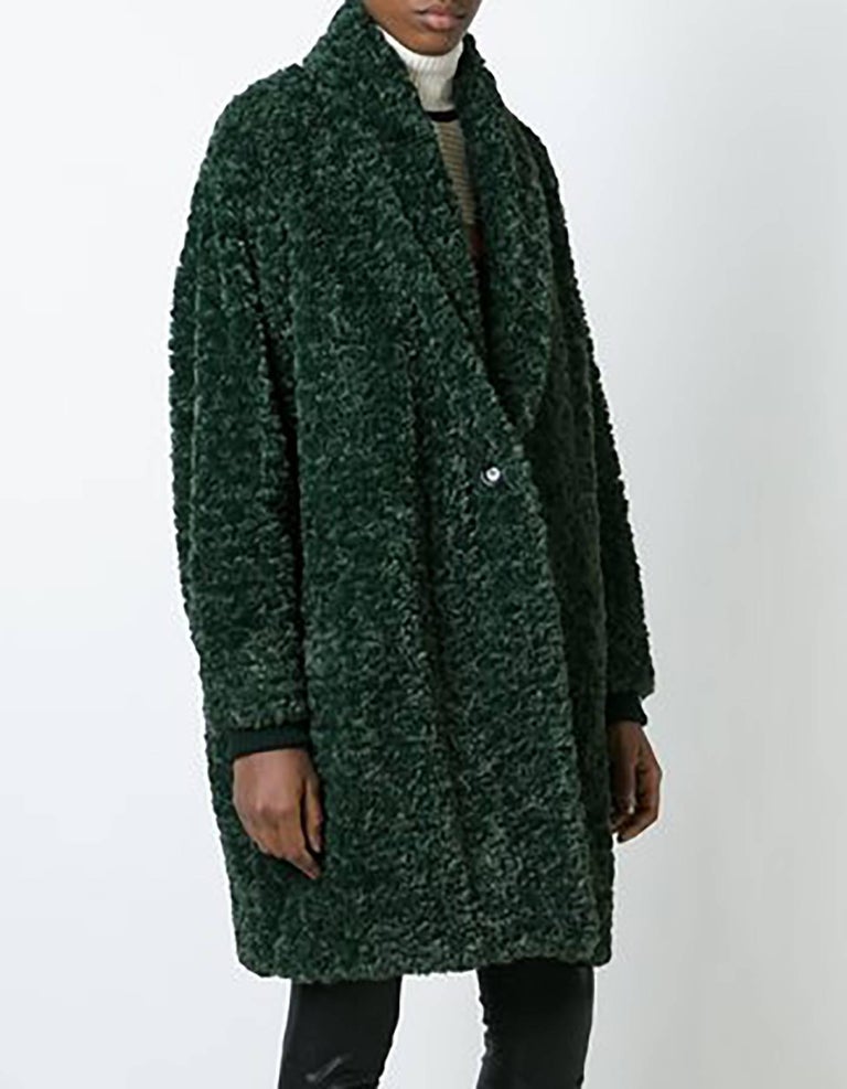 Isabel Marant Etoile Green Fur Adams Coat Sz 42 NWT For Sale at 1stDibs | isabel marant adams isabel marant etoile in poland, isabel marant fur coats