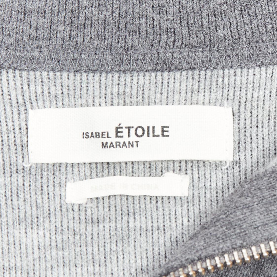 ISABEL MARANT Etoile grey bicolor logo half zip jumper sweater For Sale 4