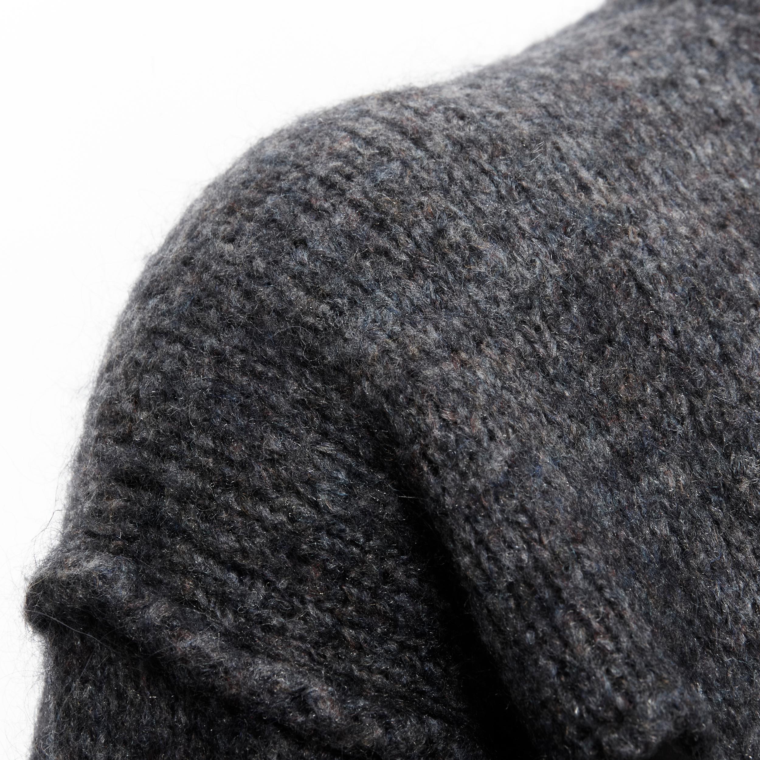 ISABEL MARANT ETOILE grey mohair wool holey distressed oversized sweater FR36 XS 2