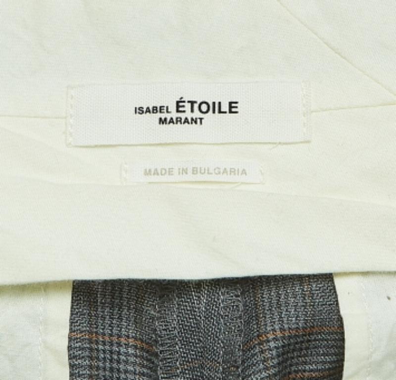 Gris Isabel Marant Etoile Pantalon en laine à carreaux gris S en vente