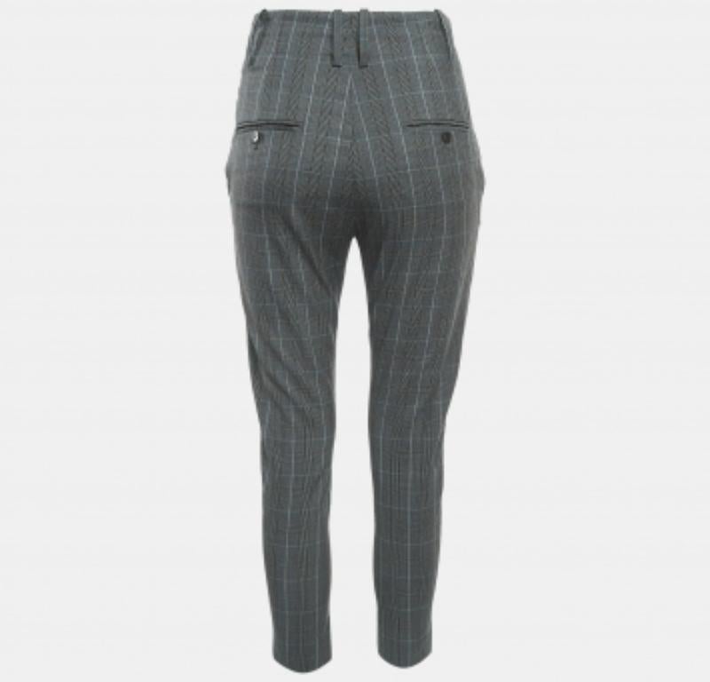 Isabel Marant Etoile Pantalon en laine à carreaux gris S Bon état - En vente à Dubai, Al Qouz 2
