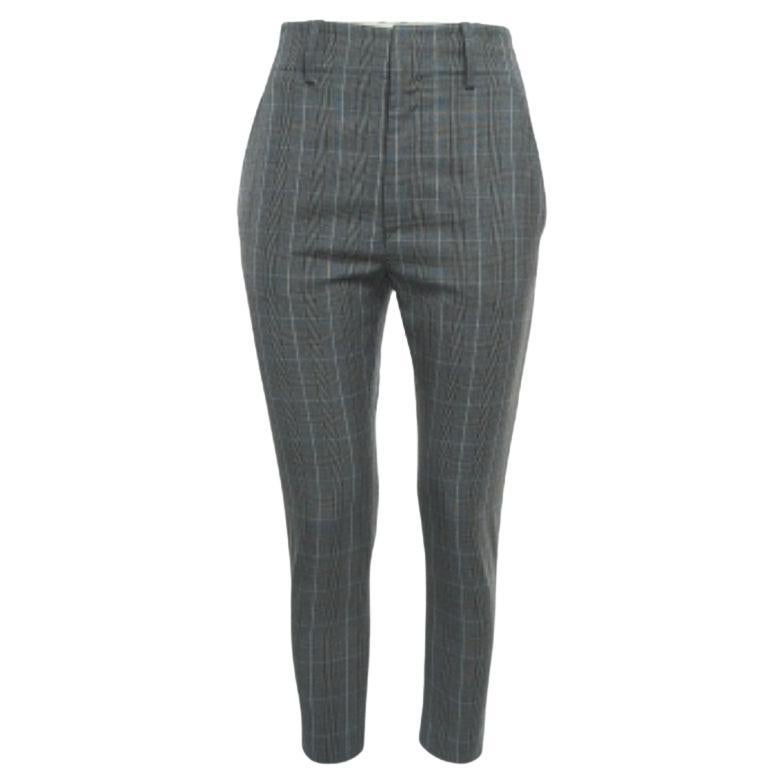Isabel Marant Etoile Pantalon en laine à carreaux gris S en vente
