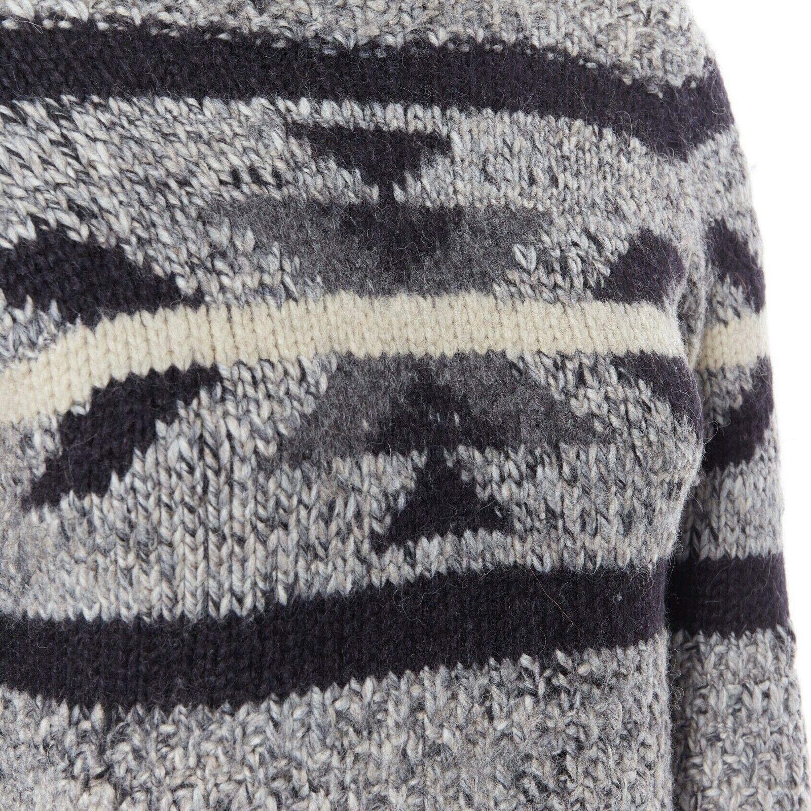 ISABEL MARANT ETOILE grey wool blend knit ski pullover sweater jumper FR36 S 2